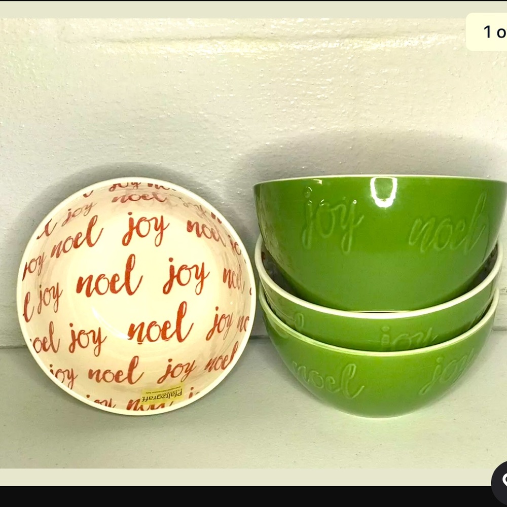 4 New Pfaltzgraff Christmas Holiday Bowl Joy Hope